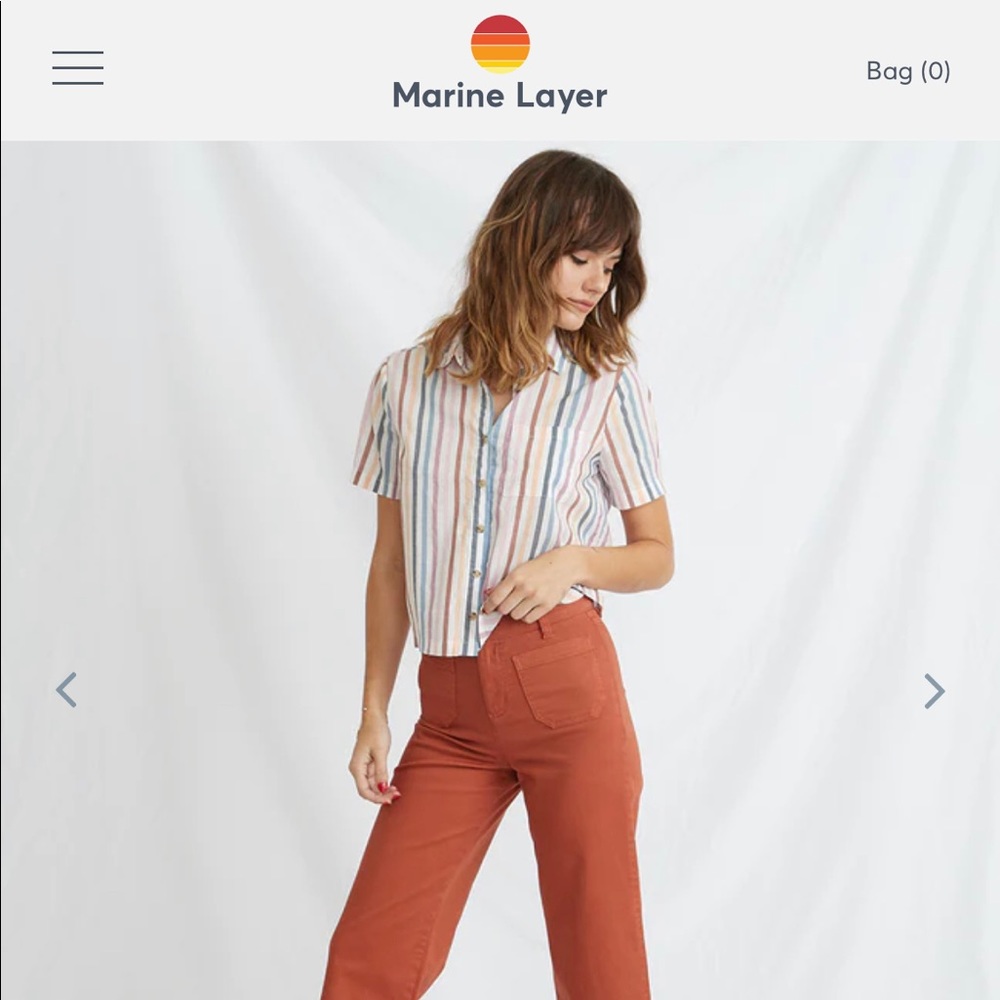 Marine Layer Bridget Pant Baked Clay & top Outfit. Pants and Top included!